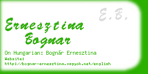 ernesztina bognar business card